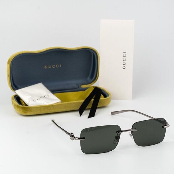 Gucci Women Sunglasses Ruthenium Grey Rectangle GG1703S 001 BRAND NEW main image 6